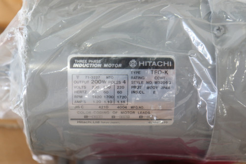 미사용품 HITACHI 3상인덕션모터 TFO-K 200W 대당가격